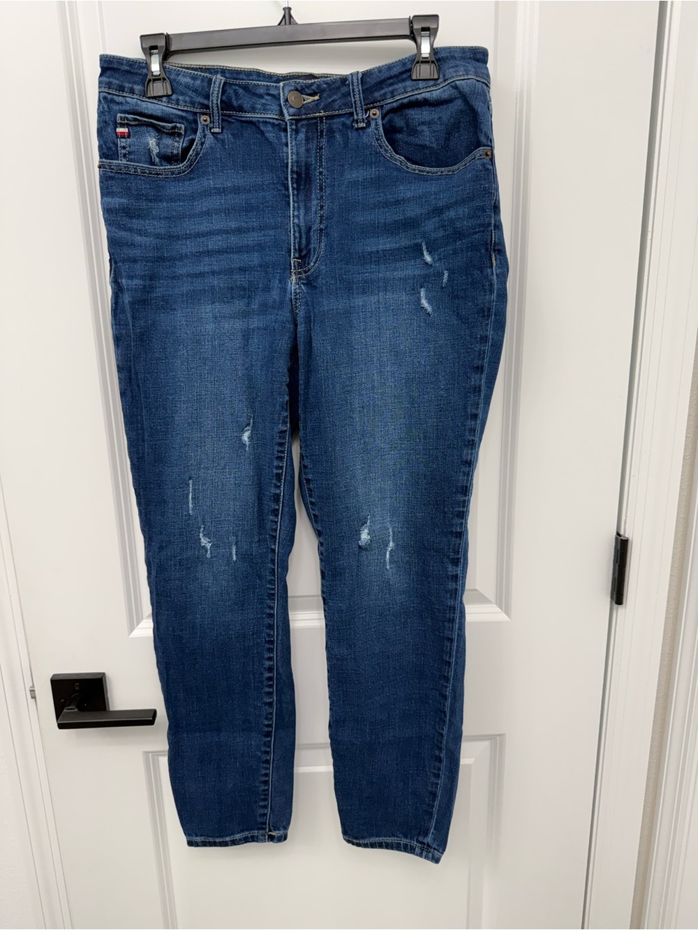 Tommy Hilfiger Women’s Straight Leg “Tribeca” Jeans with Light Distressing